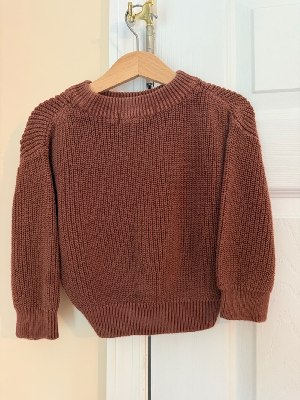 Colored Organics Ribbed Crewneck Sweater - Rust Brown